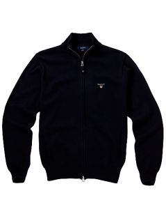 Buy Gant Full Zip Cotton Cardigan, Navy online at JohnLewis   John 