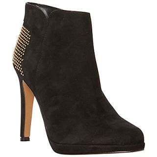 Buy Dune Ninetta Suede Gold Studded Stiletto Heel Ankle Boots, Black 