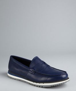 Prada Prada Sport royal blue leather athletic loafers