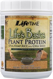 Lifetime Lifes Basics® Plant Protein Vanilla    18.6 oz   Vitacost 