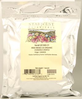 Starwest Botanicals Irish Moss Cut and Sifted Organic    1 lb 