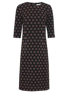 Buy COLLECTION by John Lewis Jacquard Spot Dress, Black/Mushroom 