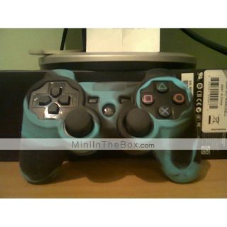 Protective Dual Color Silicone Case for PS3 Controller (Blue and Black 