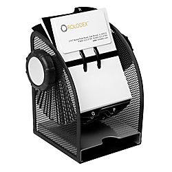 Rolodex Rotary Card File 200 Card Capacity Mesh Black And Silver by 