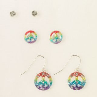 accessories   accessories   earrings   rhinestone peace earrings 3 