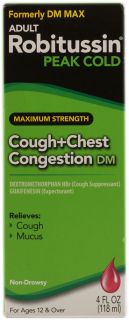 Robitussin Peak Cold Cough Plus Congestion DM    4 fl oz   Vitacost 
