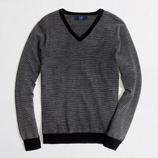 Factory thin stripe merino V neck sweater   Merino   FactoryMens 