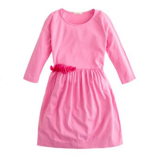 Peppermint Pink Girls silk rosette dress   everyday   Girls dresses 