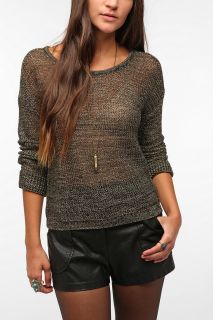 byCORPUS Metallic Mesh Sweater   Urban Outfitters
