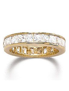Princess Cut Cubic Zirconia Eternity Band Ring by PalmBeach Jewelry