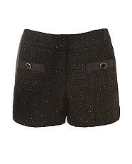 Black (Black) Kelly Brook Black Boucle Shorts  261125701  New Look