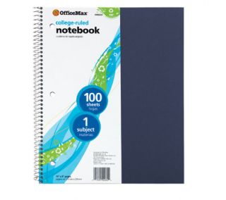 OfficeMax Recycled 1 Subject Notebook