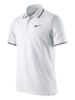 Buy Nike N.E.T. Cotton Pique Polo Shirt, White/Black online at 