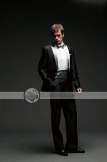 Wholesale Bridegroom Snap Down Collar One Button Prom Waistband Pants 