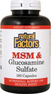 Natural Factors MSM and Glucosamine Sulfate    180 Capsules   Vitacost 
