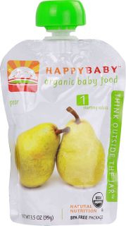 Happy Baby Organic Baby Food Stage 1 Pear    3.5 oz   Vitacost 