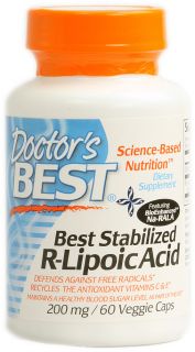 Doctors Best Stabilized R Lipoic Acid    200 mg   60 Vegetarian 