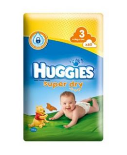 Huggies Super Dry Nappies Size 3 Economy Pack 60 Nappies   Boots