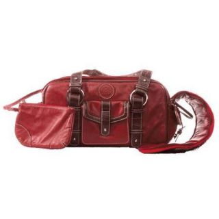 Jill.e Weatherproof Small Red Leather Camera Bag with Brown Leather 