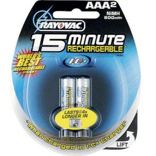 Buy the Rayovac 15 Minute Rechargable AAA, 2 Pack (790 mAh) on http 