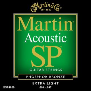 Martin MSP4000 SP Phosphor Bronze Extra Light Acoustic Guitar Strings 