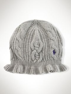 Cable Knit Ruffled Hat   Girls 2 6X Accessories   RalphLauren