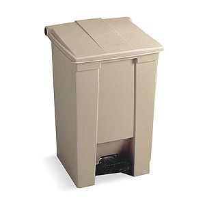 RUBBERMAID COMMERCIAL PRODUCTS Step On Receptacle,18 G,Beige   5M877 
