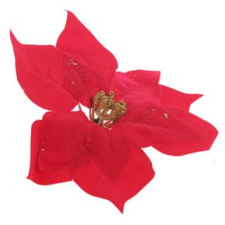 EUR € 0.91   Natal vermelhas flores ornamentais em pvc com pó de 