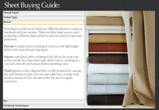 Dillards  Sheet Buying Guide