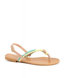 null (Multi Col) Green and Yellow Knotted Sandals  242507299  New 