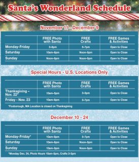 Schedule   Santas Wonderland 2012, Presented by Bass Pro Shops