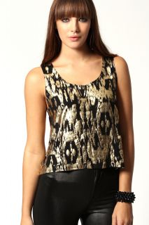  Clothing  Tops  Evening Tops  Eva Foil Print Swing 