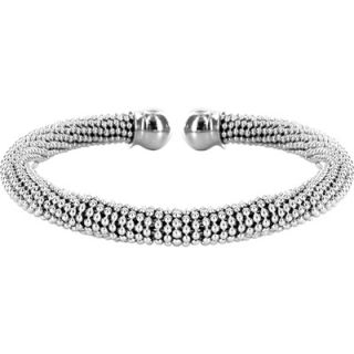 West Coast Jewelry Beaded Cuff Bracelet in Stainless Steel