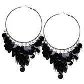 Womens BrashWomens Sequin Hoop Chandelier Earrings