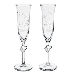 Beauty and the Beast Glass Flute Set by Arribas   2 Pc.