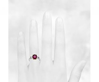 Cushion Ruby and Diamond Ring in Platinum  Blue Nile