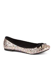 null (Multi Col) Teens Pink Glitter Ballet Pumps  263439099  New 