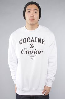 Crooks and Castles The Coca Caviar Crewneck Sweatshirt in White 