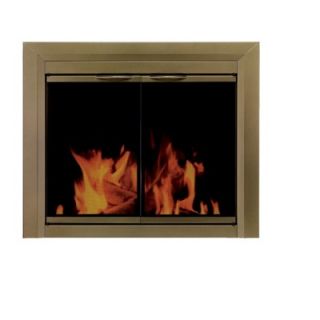 Pleasant Hearth Cahill Small Cabinet Style Glass Door Fire Screen 