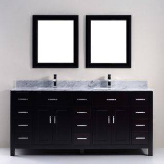 Studio Bathe Kelly 75 Double Sink Bathroom Vanity with Carrera Marble 