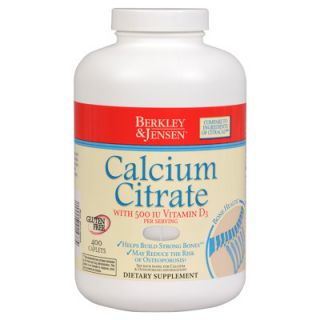 Berkley & Jensen Calcium Citrate with 500 IU Vitamin D3 Caplets, 400 