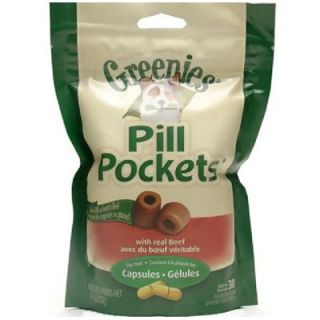 Greenies Pill Pockets for Capsules Beef Treats for Dogs, 7.9 Oz., 2 Pk 
