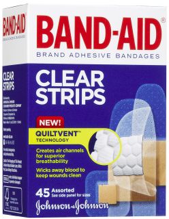 Band Aid Comfort Flex Clear Bandages 45ct   