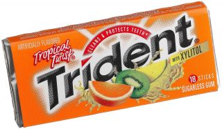 Trident Gum, Tropical Twist w/ Xylitol, 18 pc, 24 ct   