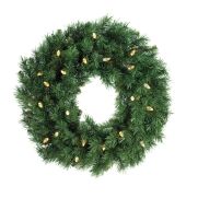 Celebrations® 28in Artificial Lincoln Prelit Wreath with White C5 LED 