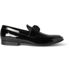 Acne Lorenzo Grosgrain Trimmed Patent Leather Loafers