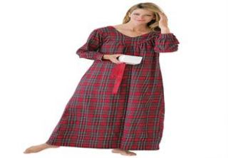 Plus Size Soft flannel plaid gown by Only Necessities®  Plus Size 