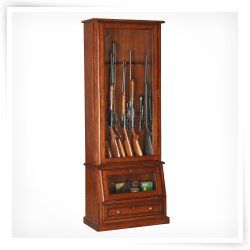 American Furniture Classics 898 Wood 12 Gun Cabinet with Slanted Base