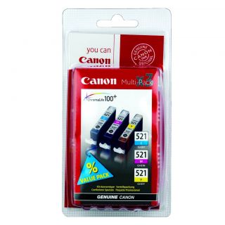 Canon Original CLI 521 Multipack Inks (C/M/Y)  Printer Ink for Canon 