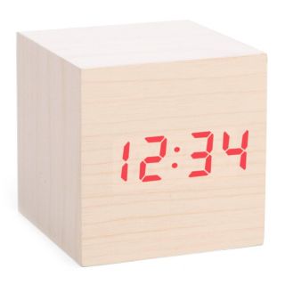 CUBE LED ALARM CLOCK  Wood Block Digital Clock  UncommonGoods